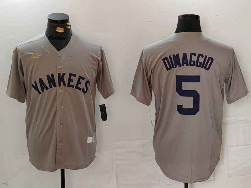 Men's New York Yankees #5 Joe DiMaggio Name Grey Stitched Nike Throwback Jersey,We sell and wholesale Men's New York Yankees #5 Joe DiMaggio Name Grey Stitched Nike Throwback Jersey on line form chian!